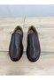 Men's Summer Shoes Genuine Inner and Outer Leather Light Sole Without Laces and Orthopedic Brown Color Flat Sole - 5