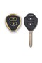 Toyota Corolla Hilux Rav4 Verso Yaris 2-Button Key Remote Cover Case Black Gold - 2