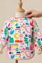 Long Sleeve Waterproof Baby Food and Activity Bib with Pockets - Colorful Patterned 6-24 Months - 2