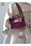 Bags for Ladies Luxury Women Handbag Crossbody Shoulder Bag Elegant Top Handle Mini Tote with Lock Closure Premium Purple Bag for Work Travel Daily Use - 7