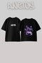 Drake_40 Design Printed Unisex Oversize Black Tshirt