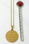 Gold Color 3.5 cm Line with Ayetel Kürsi & Nazar Verse Written 316L Stainless Steel 60 cm Accordion Chain Necklace - 3