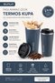 Sunup Stainless Steel Vacuum Thermos Mug 380 ml - 304 Steel - Spring Lid - Coffee Tea Thermos - Travel Car Office Camping Outdoor - Non-Slip Base