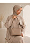 Women's Scarf Detailed Large Volume Soft Leather Stylishly Designed Hand and Shoulder Bag Shoulder Bag - 2