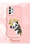 Samsung Galaxy A73 Compatible Case Camera Protector Pink Silicone Couple Phone Case Panda Pattern - 2