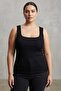 Trend42Plus Large Size Thick Strap Basic Top-Black