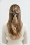 Bowknot Patterned Yellow Striped Gray Hair Clip Stylish Claw Clip for Women - 2