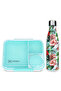 3/4/5 Convertible Bento Lunch Box 1650ml w/ Double Wall Stainless Steel Water Bottle 500ml – Green
