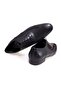Black Color Lace-Up Genuine Leather Men's Shoes - 2