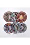 Set of 6 Decorative Mandala Patterned Metal Coasters - 2