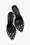 Women's Marielle Black Satin Polka Dot Heeled Slippers - 3