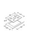 5-Burner Built in Gas Hob, 86 x 51 cm, Black Glass, Built-in Cooktop with Control Knobs - Brand -CVG9CB SASO MADE IN ITALY - 2