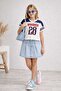 Girl's Cotton Pleated Single Denim Skirt - No T-Shirt