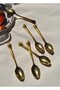 6-Piece Sultan Stainless Steel Gold Embroidered Tea Spoon Set for 6 People - 4