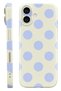 iPhone 17 Blue Polka Dot Protect Slim Glossy Full Covering Print Camera Protected Phone Case