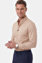 Beige Slim Fit Easy-Ironing Open Collar Lycra Men's Shirt 2602615 - 4