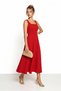 A-Line Midi Woven Dress Lnt0042 Red - 3
