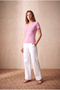 Women's Light Lilac Cotton / Elastane Blended Regular Fit V-Neck Short Sleeve T-Shirt Delaney - 3