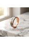 Copper Beige Black Diamond Pattern Adjustable Ring |   100% Handmade Copper 744 - 3