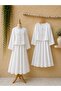White Linen Flared Skirt and White Linen Tie-Up Blouse (2-Piece Set) - 2