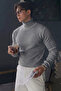 Men's High-Neck Sweater - Lycra Cotton Ribbed Knit Sweater
