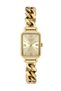 Chain Model Steel Bracelet Golden Yellow Women's Wristwatch