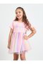 Girls Butterfly Print Layered Mesh Dress - 2