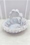 White Janjan Bridal Henna Night Basket, Sparkling Sequin Velvet and Three-Dimensional Laser Flowers, Wedding Marriage Promise Engagement Circumcision - 3