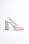 Beige women's high heeled shoe tr12my05c