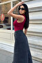 Women's Burgundy 3-Piece Sleeveless Bodysuit - 3