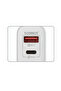 55W GaN Fast Charger White | PD 30W + QC3.0 Dual USB Travel Adapter | USB-C & USB-A Fast Charging Wall Charger for iPhone 16/15/14/13, Samsung Galaxy S25/S24/S23, Xiaomi, Huawei, iPad & More - 2