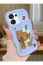 Oppo A6 Pro Compatible Case Camera Protector Blue Silicone Couple Phone Case Kitty Pattern