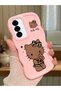 Samsung Galaxy A56 Compatible Case Camera Protector Pink Silicone Couple Phone Case Kitty Pattern
