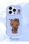 iPhone 15 Pro Compatible Case with Camera Protector Blue Silicone Couple Phone Case Kitty Pattern - 2