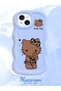 iPhone 14 Compatible Case with Camera Protector Blue Silicone Couple Phone Case Kitty Pattern - 2