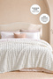 Fur Bubble Blanket Double Size Plush Rabbit Hair Soft 220X240 cm Cream Off-White