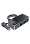 120W Car Charger Hub - Triple Lighter Sockets, 3 USB-A & 2 USB-C, Voltage Display