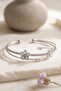 Zircon Stone Lotus Model Adjustable Bracelet - 7
