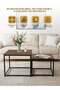 Nesting Square Coffee Table Set of 2 60cm and 50cm Walnut Design Coffee Table Modern Minimalist Side Tables for Small Spaces Living Room - 4