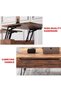 Coffee Table with Lifting Top, Modern Coffee Tables for Living Room with Hidden Compartment, Mid Century Space-Saving Convertible Furniture for Small Spaces Living Room Apartment 120x50x55cm - 4