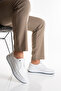 Men's Genuine Leather Casual Shoes White Modern Casual Thick Sole Lace-Up Bologna - 3