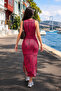 Women's Desen7 Zero Collar Sleeveless Slit Long Dress Arm-23Y001090 - 2