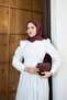Ribbed Front, Scalloped Lined Belted Shirt Collar Embroidered Dress - 4