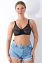 # Bra Quality Stretchable Fabric Healthy Stylish Elegant Polyamide Supported Black Lace Gathering Bra