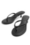 Duru Women's Comfortable Sole New Season Faux Leather Short Heeled Flip Flops - 2