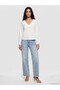 Original Ruffled V-Neck Embroidered Blouse - 2