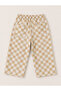 Unisex Children's Checkered Patterned Cotton Woven Fabric Summer Trousers + T-Shirt Set - 5