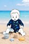 Baby Boy Shark Splash Long Sleeve Zipper Jumpsuit Swimsuit - 6