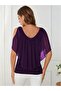 Women's Short Sleeve V-Neck Off the Shoulders Loose Chiffon Blouse - 3