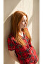 Red Plaid Woven Short Sleeve Button Front Shorts Set - 5